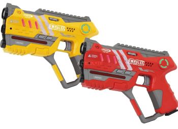 JAM410085 - 2 pistolas de pulso láser amarillo y rojo