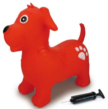 JAM460454 - Animal saltando perro rojo con bomba