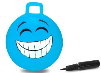 JAM460458 - Bola que rebota sonriente azul con bomba