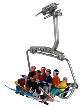 JC54500 - 6 snowborders sentados para telesilla el telesilla no está incluido