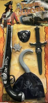 LPE50242A - Kit pirata con rifle; garfio; daga y accesorios