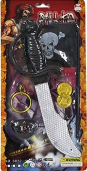 LPE50416 - Kit pirata con bandera; machete y accesorios