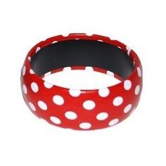 LPE53646ROUGE - Pulsera roja con lunares blancos - Infantil