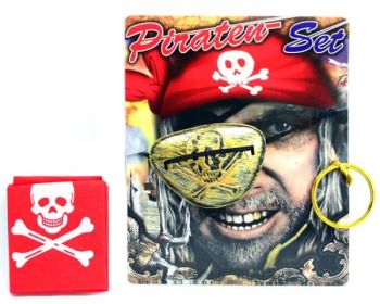LPLI2200 - Kit pirata con parche en el ojo; pendiente y bandana