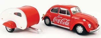 MCITY440032 - VOLKSWAGEN COCA COLA Escarabajo 1967 con mini remolque publicitario