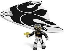 MEGA05677 - Planeador con personaje POWER RANGERS Negro - 11 Piezas
