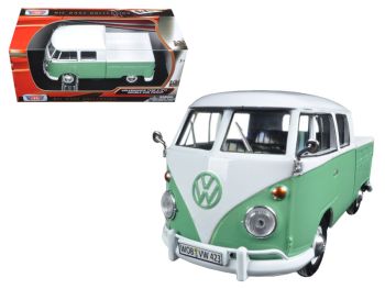 MMX79343VERT - VOLKSWAGEN Tipo 2 T1 doble cabina pickup blanco verde