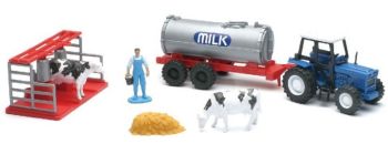 NEW04005B - Caja de granja con personaje; tractor; tanque; vacas y accesorios