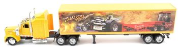 NEW15333 - Tractor Pull KENWORTH W900 amarillo con semi 2 ejes