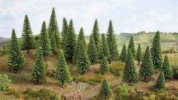 NOC26825 - Lote de 25 árboles de Navidad verde claro de 5 a 14 cm de alto