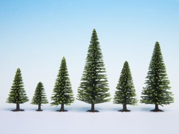 NOC26925 - Lote de 10 árboles de Navidad verde claro de 5 a 14 cm de altura