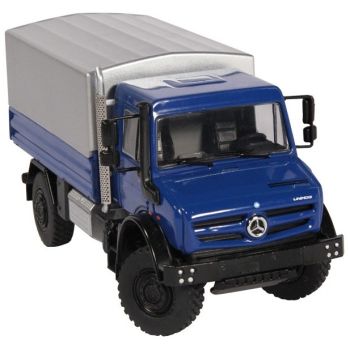 NZG9111/20 - Camión plataforma MERCEDES BENZ UNIMOG U5000 azul