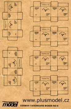 PLS014 - 6 cajas en miniatura de fuerzas alemanas para montar para diorama dimensiones de una caja 1;5 x 1 x 1;4 cm