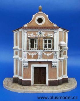 PLS017 - Fachada de casa en miniatura de yeso para montar y pintar dimensiones 22 x 5 cm accesorios suministrados
