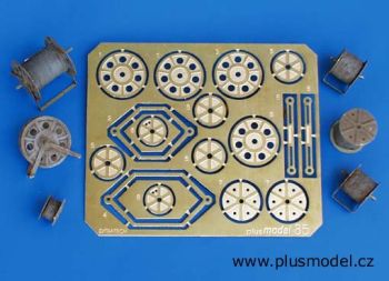 PLS085 - 6 mini bobinas para cable en kit para montar y pintar