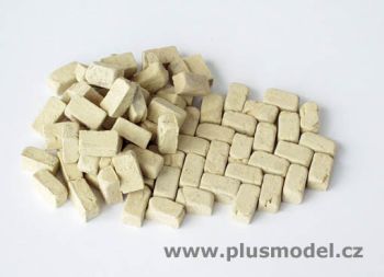 PLS137 - Adoquines en miniatura para diorama rectangular beige