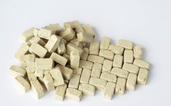 PLS137 - Adoquines en miniatura para diorama rectangular beige