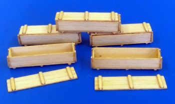 PLS148 - 5 cajas de madera en miniatura para montar y pintar; dimensiones 3 x 0;8 x 0;5 cm