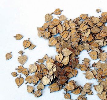 PLS227 - Hojas de tilo amarillas en miniatura de 4 mm para diorama
