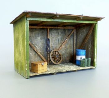 PLS4051 - Cabaña en miniatura en forma de kit para montar y pintar; accesorios suministrados para diorama