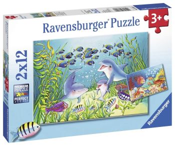 RAV076253 - 2 Puzzles - 12 piezas - Los Fondos Marinos