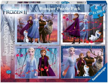 RAV12885 - 4 Puzzles 100 Piezas - LA REINA CONGELADA