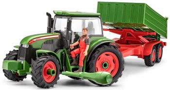 REV00817 - Tractor de juguete + Remolque desmontable de 67 piezas con herramienta y figura incluida