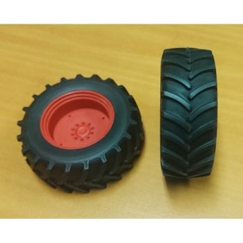 ART04272R - 2x Rueda trasera tractor roja 61mm
