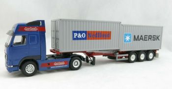 CON46124 - VOLVO FH 16 4x2 NOOTEBOOM Con remolque portacontenedores de 3 ejes y contenedor de 20 pies P&O & MAERSK
