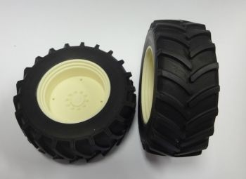 ART04272B - 2x Rueda trasera tractor blanca 61mm