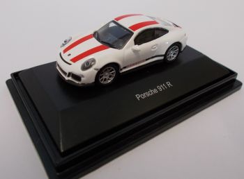 SCH26299 - PORSCHE 911 R blanco con franjas rojas