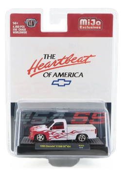 M2M-31500MJS58 - CHEVROLET C1500 SS454 Pick-up 1990 blanco con llamas rojas