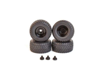 AT3200117 - Lote de 4 neumáticos con llantas negras BKT Ridemax FL-693M 710 50R30.5