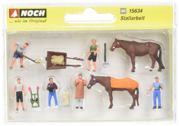 NOC15634 - Lote de 2 caballos y 6 figuritas