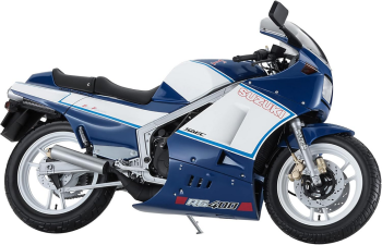 HAW21739 - Motocicleta SUZUKI RG400I azul y blanca para montar y pintar