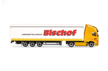 HER319348 - VOLVO FH GL XL eléctrico 4x2 con remolque de lona con puerta trasera de 3 ejes BISCHOF