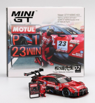 MGT00875-L - NISSAN GT-R R35 #23 Motul Autech Ganador Suzuka 2021 con figurita T.MATSUDA