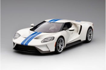 TS0093 - FORD GT Forzen blanco con franjas azules - edición limitada a 999 unidades