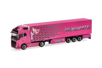 HER319836 - VOLVO FH GL XL 2020 4x2 con remolque de 3 ejes TRANSWHITE - PINK PANTHER