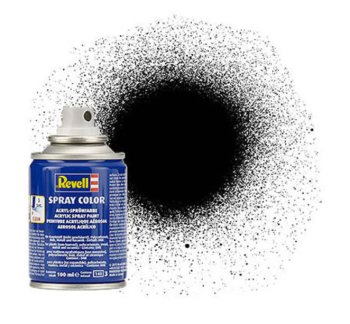 REV34302 - Pintura en aerosol acrílica negra satinada brillante de 100 ml