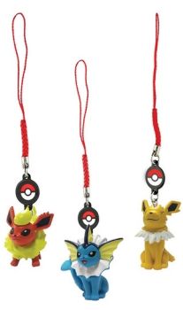 T19512N-03 - Pack de 3 llaveros POKEMON - PYROLI; VOLTALI y AQUALI