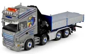 TEK65229 - SCANIA R6 Topline plataforma con grúa HIAB Transport Viktor Weber
