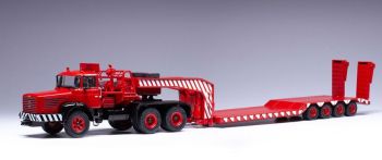 IXOTTR033.23 - BERLIET TB 015 M3 6x4 1960 con puerta para maquinaria 4 ejes rojo