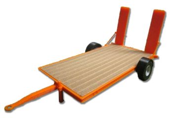 UM162ORANGE - Plataforma Lowbed 1 ejes con rampas en kit para montar naranja