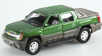 WEL11355 - CHEVROLET Avalanche pick-up de doble cabina juguete de fricción verde caja dañada