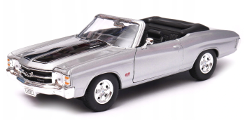 WEL22089WA - CHEVROLET Corvette SS 454 1971 convertible abierto gris con franjas negras