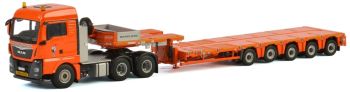 WSI01-2466 - MAN TGW XLX 6x4 Michielsens con góndola de cama semirrebajada Nooteboom MCO PX - 5 ejes